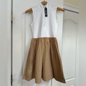 Steve Madden Women’s Stylish White and Tan Mini Dress